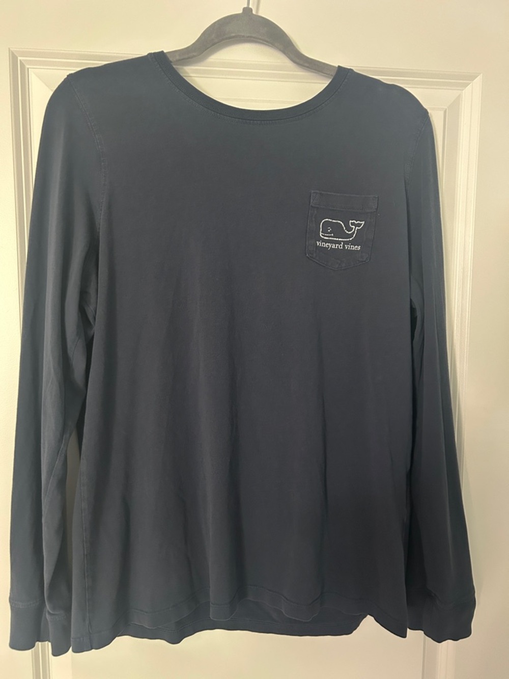 Vineyard Vines Long Sleeve Pocket Tee - Dark Blue Womens Medium Whale Casual